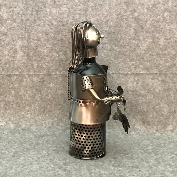 Metal Sculpture Wine Bottle Holder - Picture 3 of 7